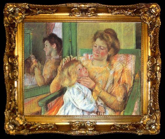 framed  Mary Cassatt Mother Combing her Child Hair, ta009-2